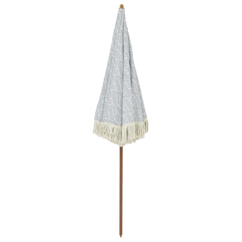 vidaXL Parasol de Plajă Gri și alb 160 x 160 x 196 cm