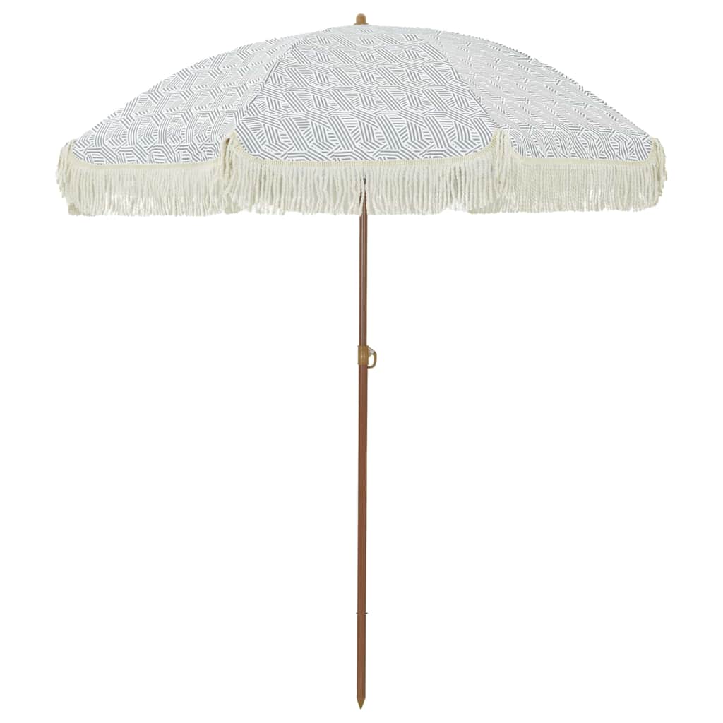 vidaXL Parasol de Plajă Gri și alb 160 x 160 x 196 cm