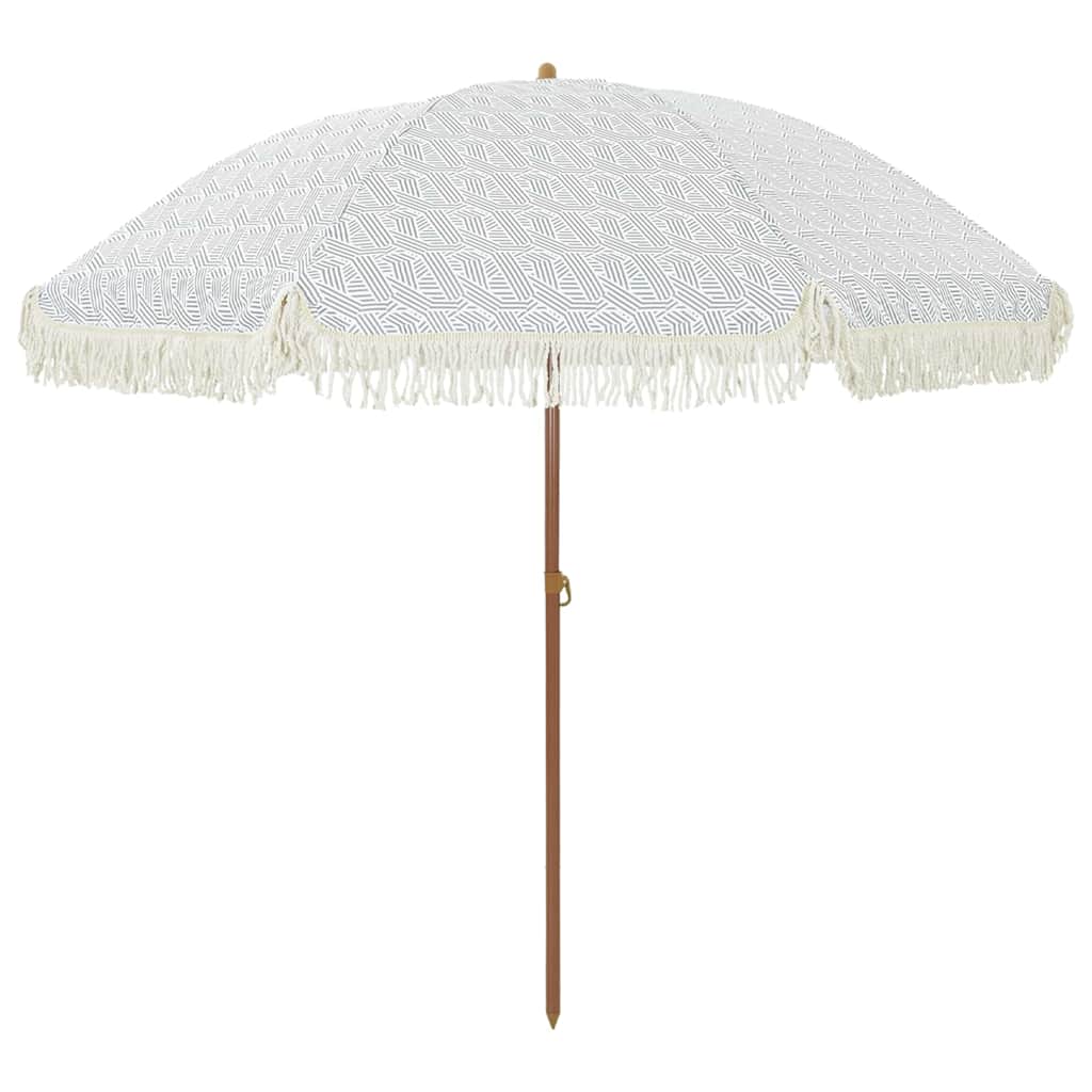 vidaXL Parasol de Plajă Gri și alb 205 x 205 x 210 cm