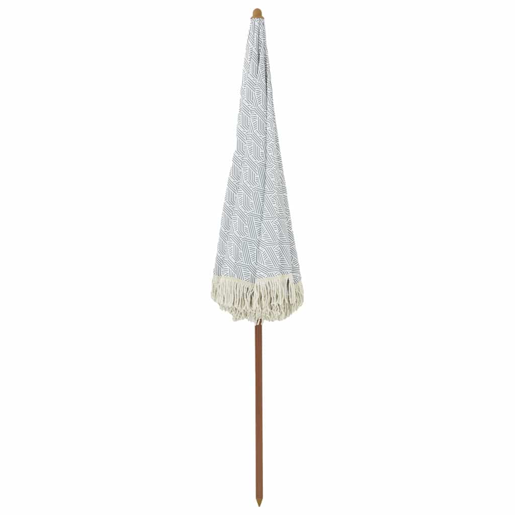vidaXL Parasol de Plajă Gri și alb 205 x 205 x 210 cm