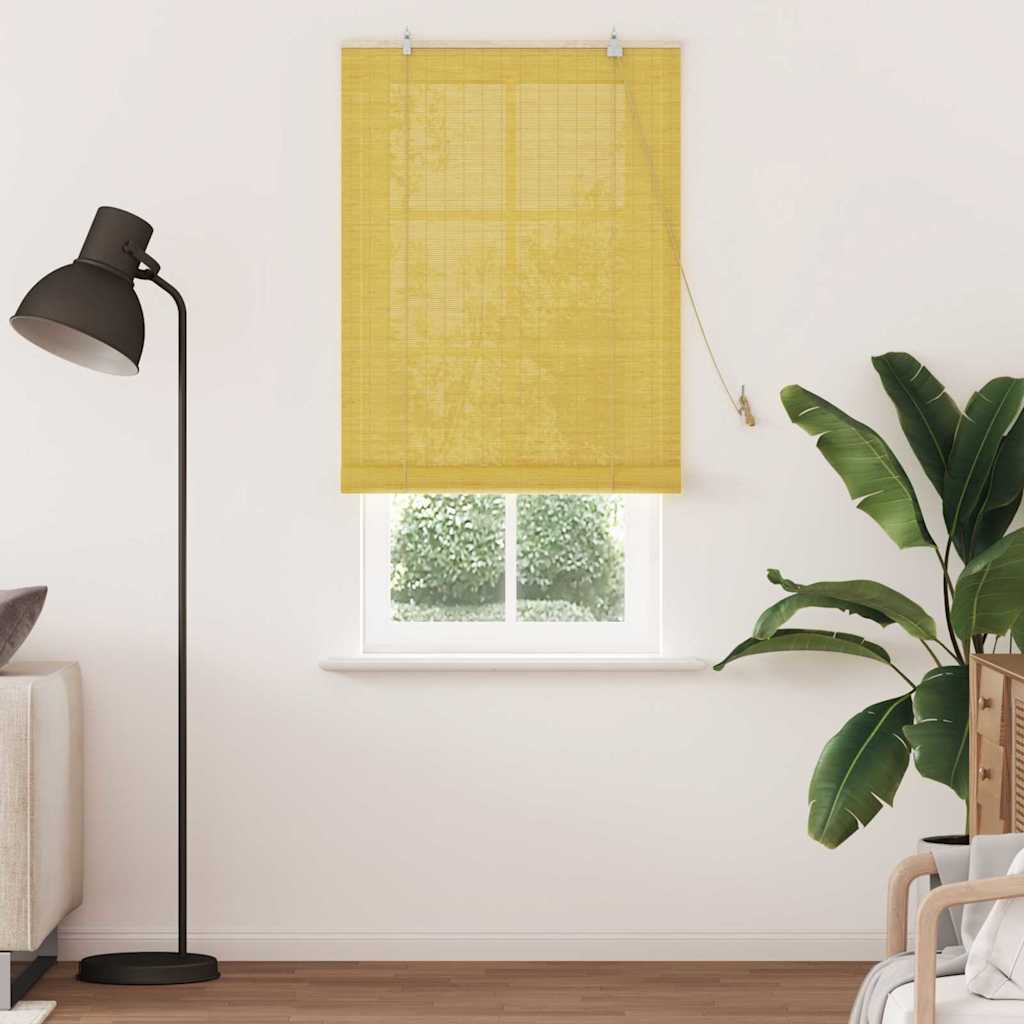 vidaXL Jaluzele și Rulouri pentru Fereastră Galben 80 x 220 cm Bambus