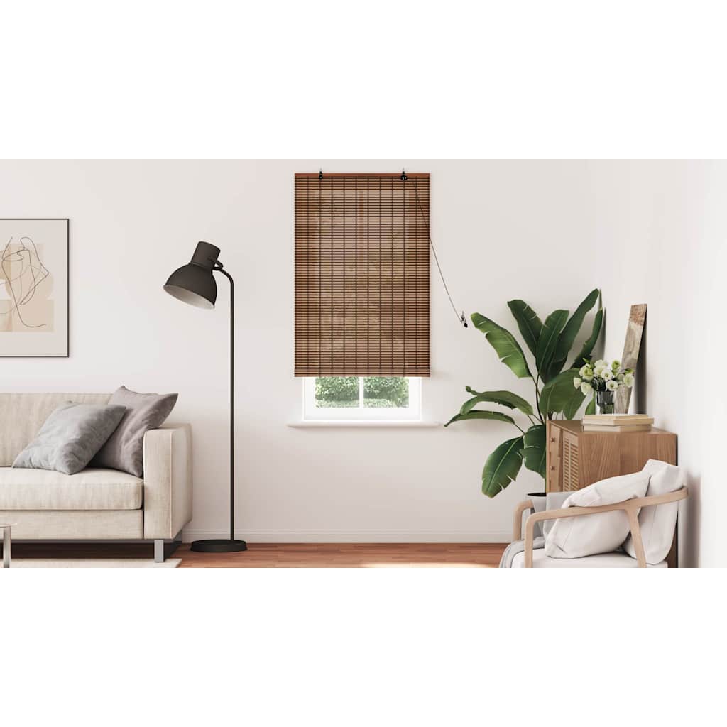 vidaXL Jaluzea pentru Fereastră cu perdele Maro 80 x 220 cm Bambus