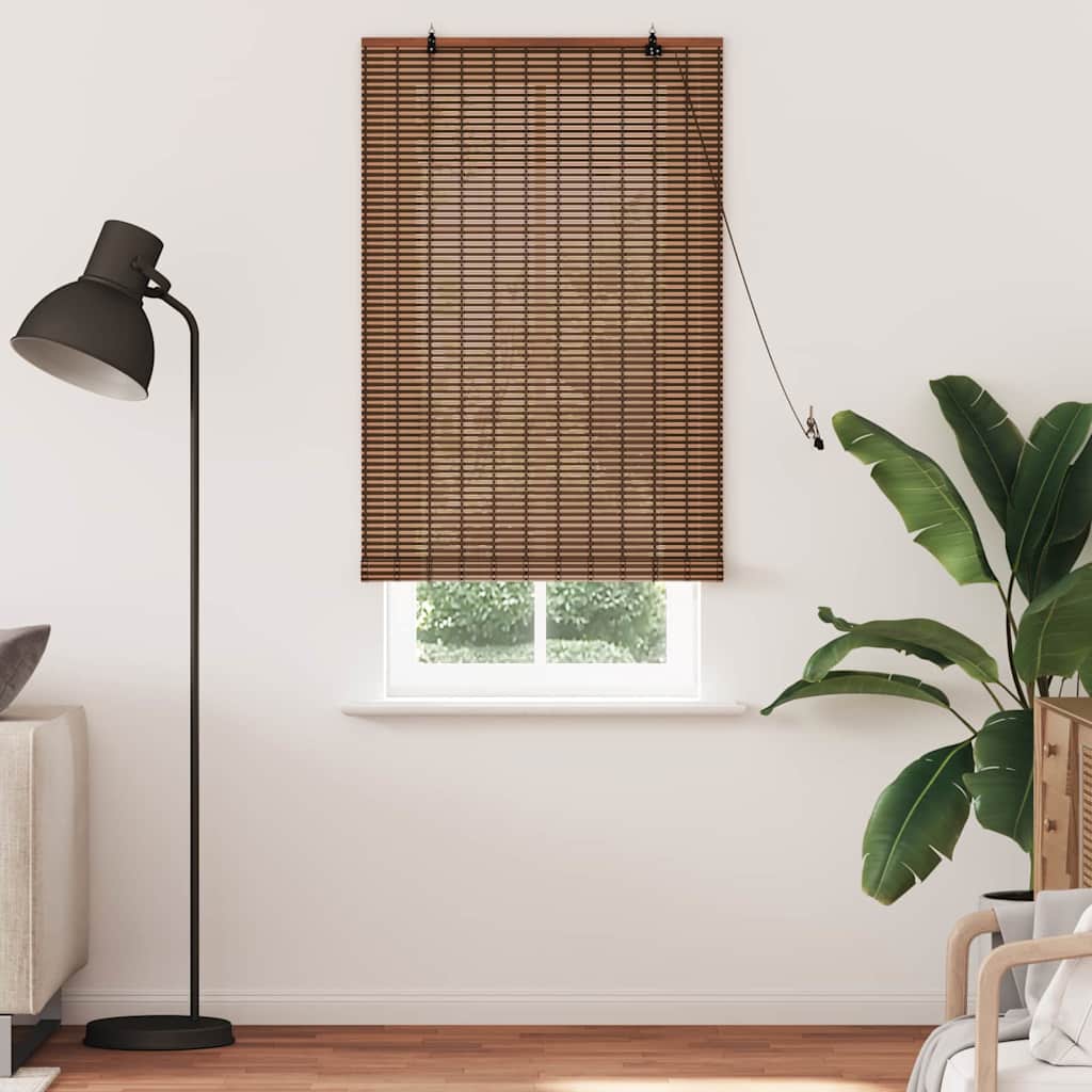 vidaXL Jaluzea pentru Fereastră cu perdele Maro 90 x 220 cm Bambus
