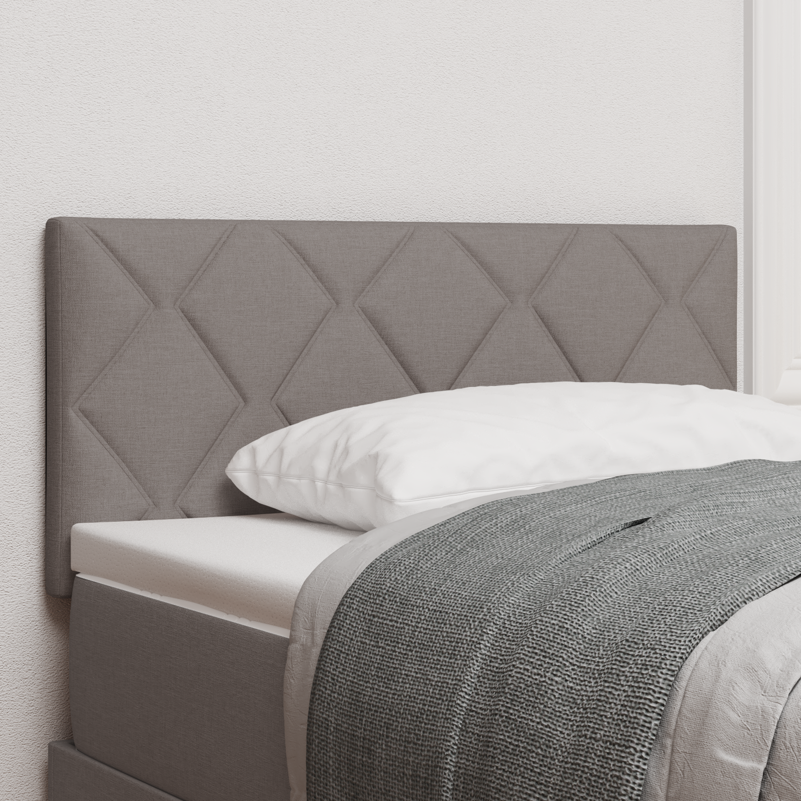 vidaXL Tăblie cap cu headboard Gri taupe 90 cm Piele artificială