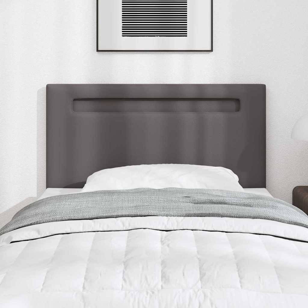 vidaXL Tăblie cap Pe perete cu headboard Manual Gri 90 cm PVC