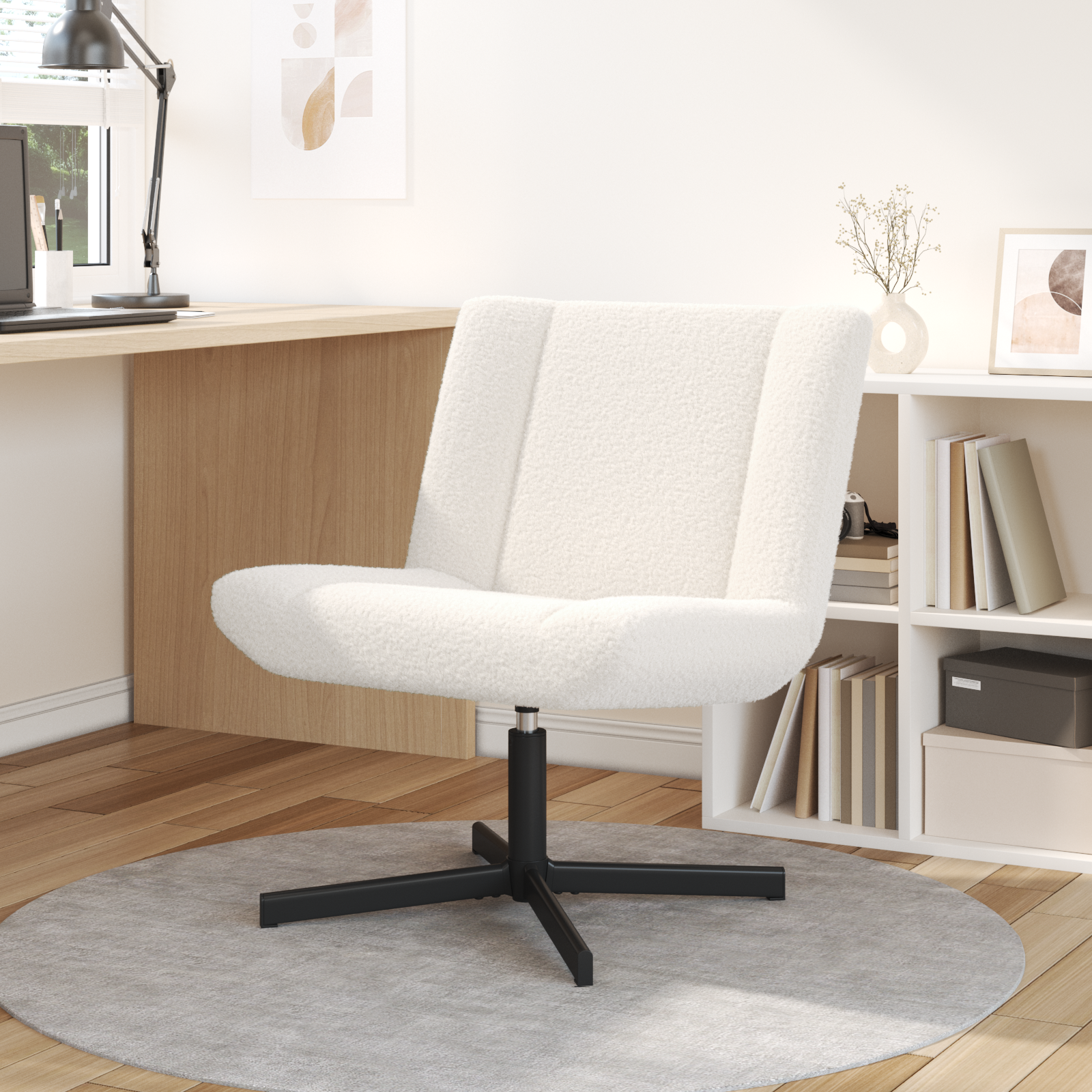 vidaXL Scaun Accent Crem Țesătură Mediu Ergonomic Scaun Accent vidaXL Scaun Accent Crem Țesătură Mediu Ergonomic Scaun Accent