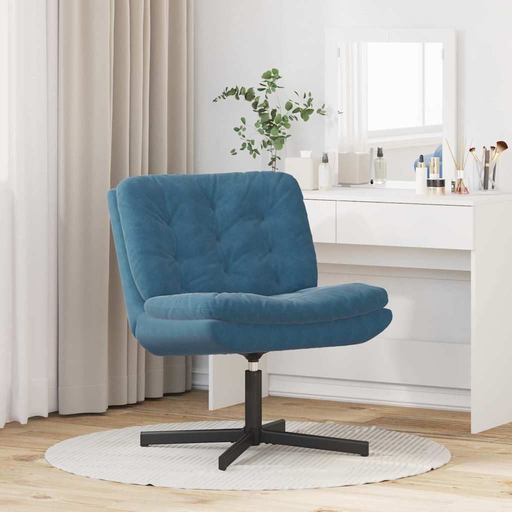 vidaXL Scaun Relaxant Rotativ albastru 63 x 75 x 76 cm Catifea