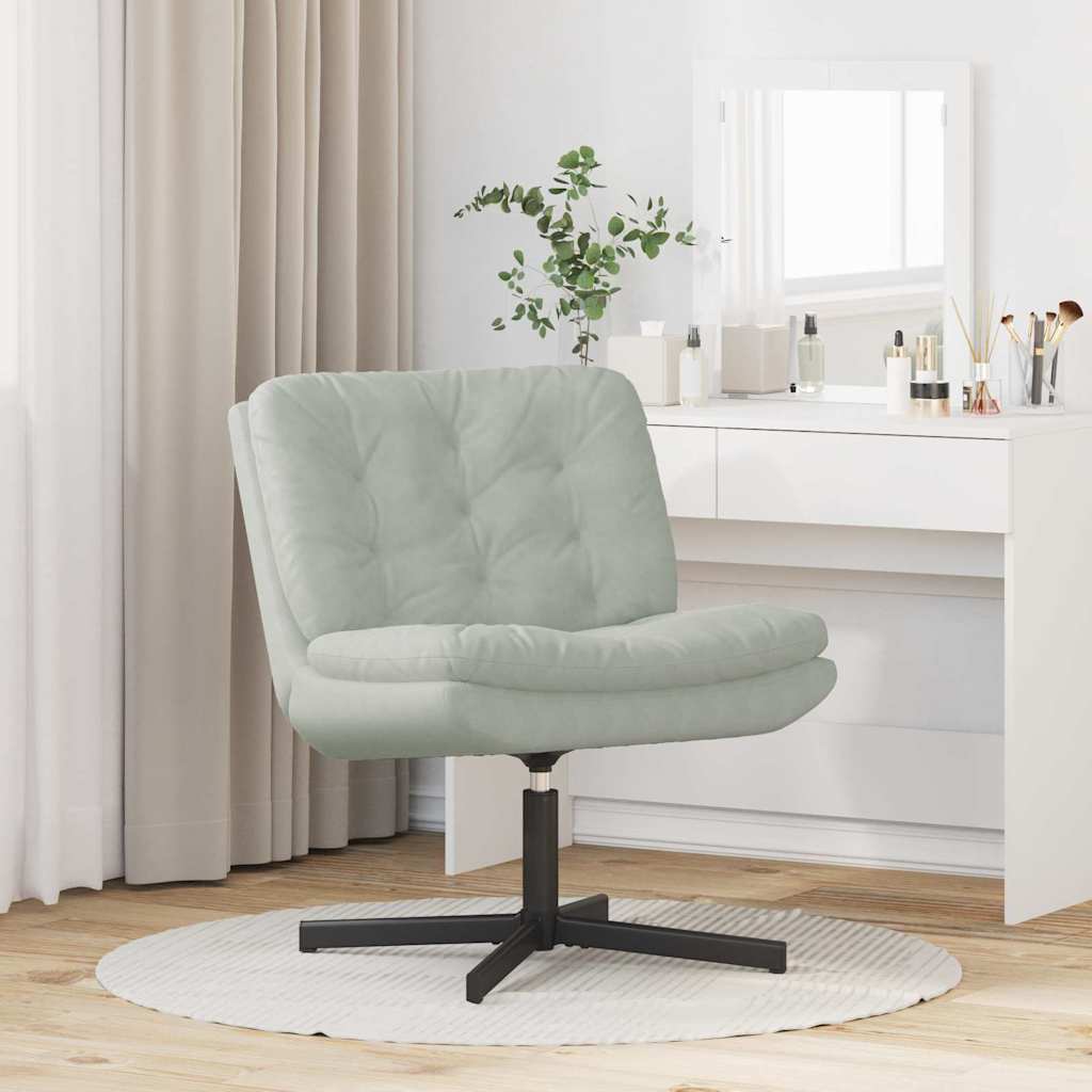 vidaXL Scaun Relaxant Rotativ Gri deschis 63 x 75 x 76 cm Catifea