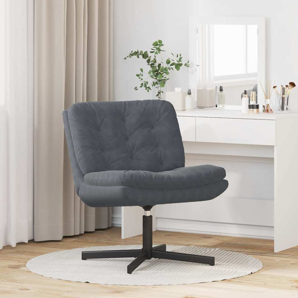 vidaXL Scaun Relaxant Rotativ Gri închis 63 x 75 x 76 cm Catifea vidaXL Scaun Relaxant Rotativ Gri închis 63 x 75 x 76 cm Catifea