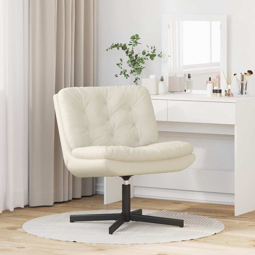 vidaXL Scaun Relaxant Rotativ cu pernă Altele Manual Crem 63 x 75 x 76 cm Catifea