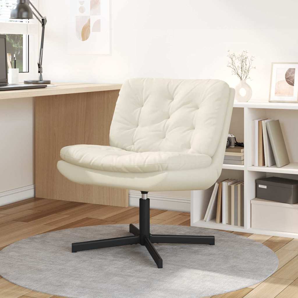 vidaXL Scaun Relaxant Rotativ cu pernă Altele Manual Crem 63 x 75 x 76 cm Catifea