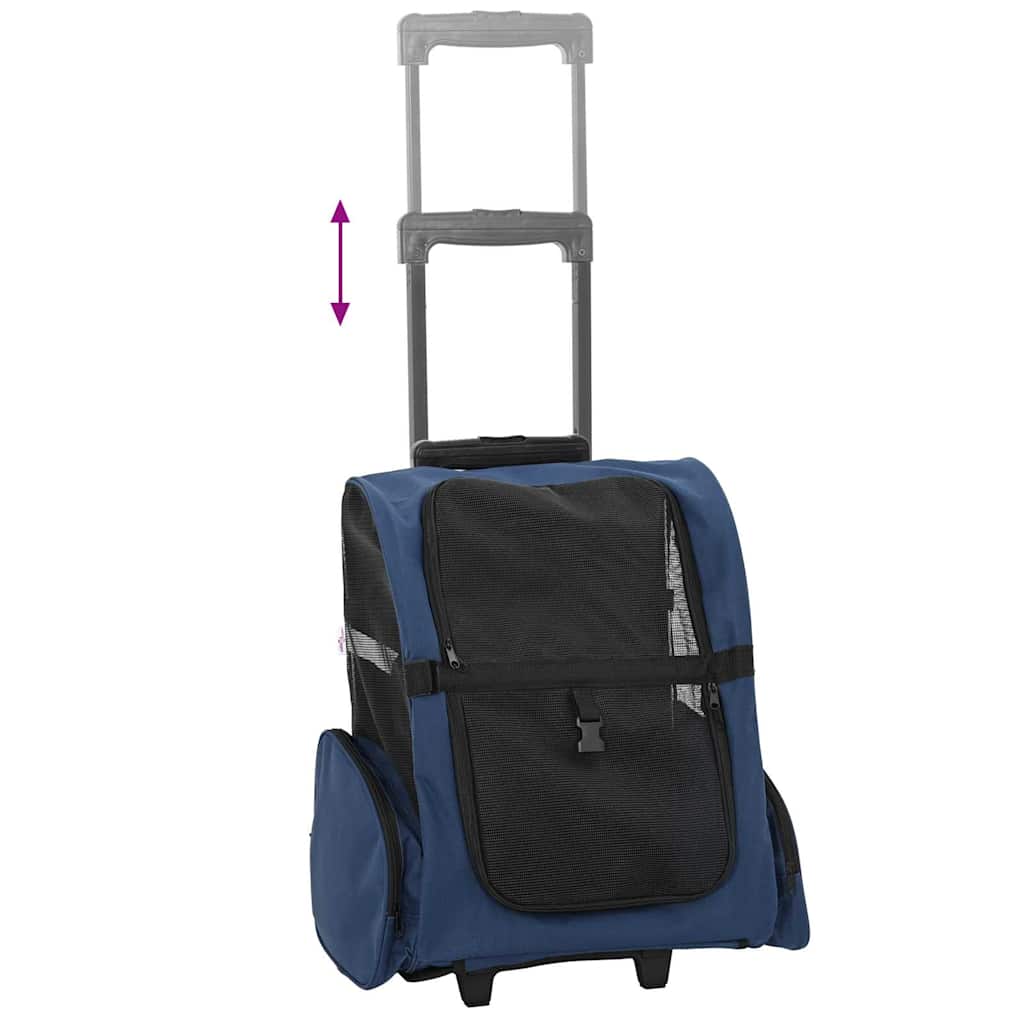vidaXL Cărucior pentru animale de companie 3 în 1, design albastru, 48x32x57 cm, material Oxford vidaXL Cărucior pentru animale de companie 3 în 1, design albastru, 48x32x57 cm, material Oxford