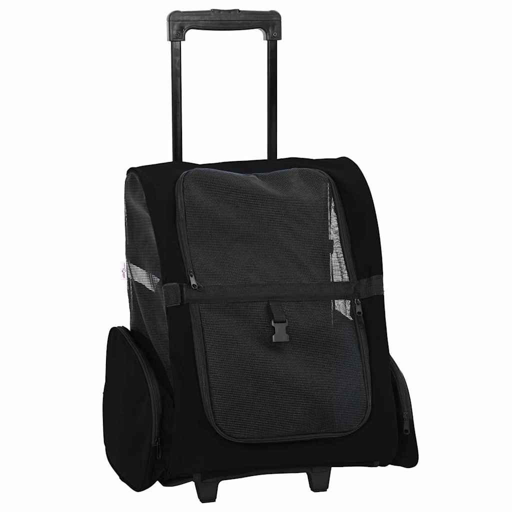 vidaXL Cărucior pentru animale de companie, design 3 în 1, negru, 48x32x57 cm, material Oxford vidaXL Cărucior pentru animale de companie, design 3 în 1, negru, 48x32x57 cm, material Oxford