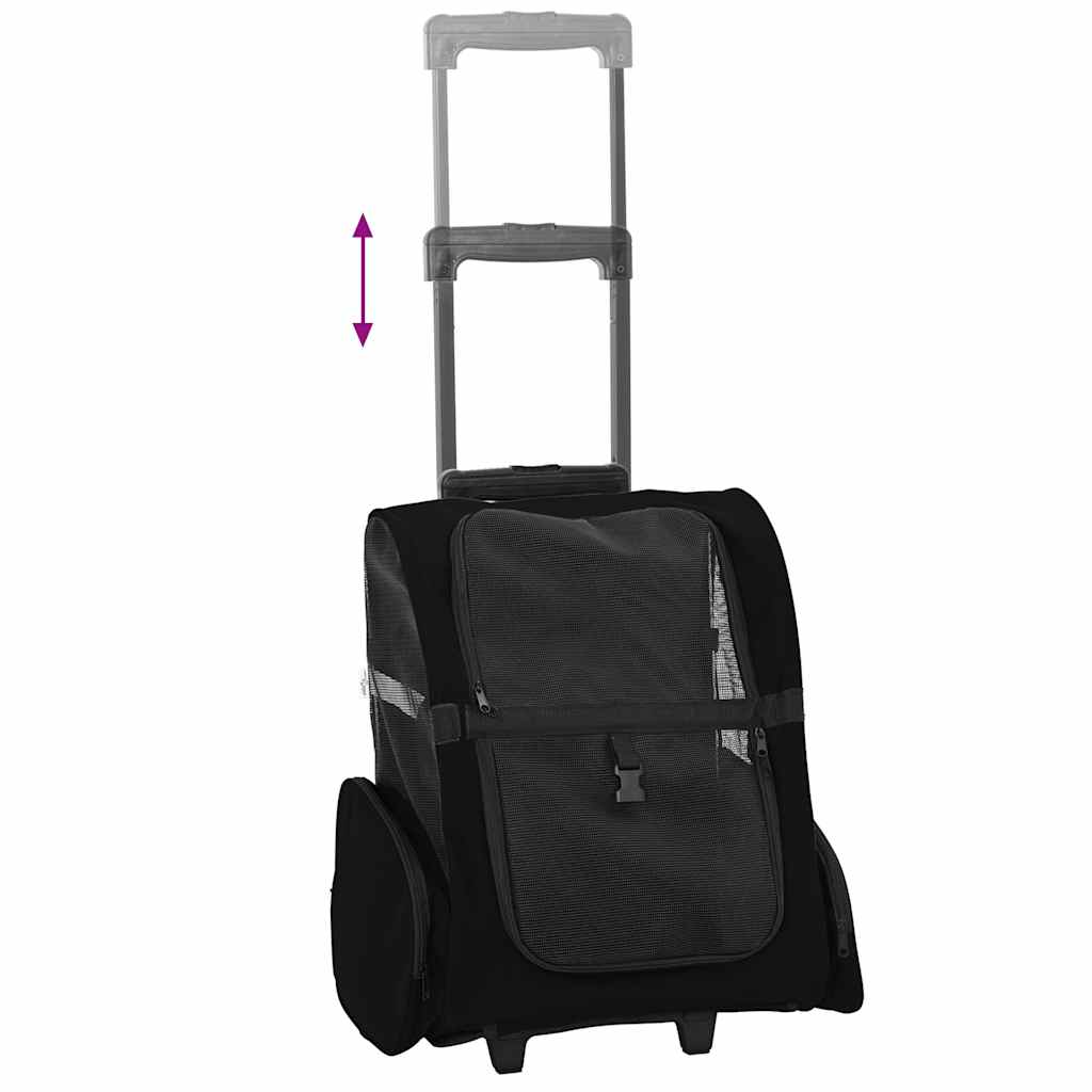 vidaXL Cărucior pentru animale de companie, design 3 în 1, negru, 48x32x57 cm, material Oxford vidaXL Cărucior pentru animale de companie, design 3 în 1, negru, 48x32x57 cm, material Oxford