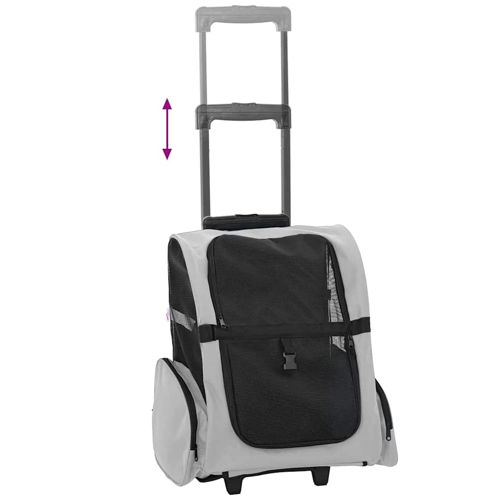 vidaXL Cărucior pentru animale de companie 3 în 1, gri, 48x32x57 cm, material Oxford vidaXL Cărucior pentru animale de companie 3 în 1, gri, 48x32x57 cm, material Oxford