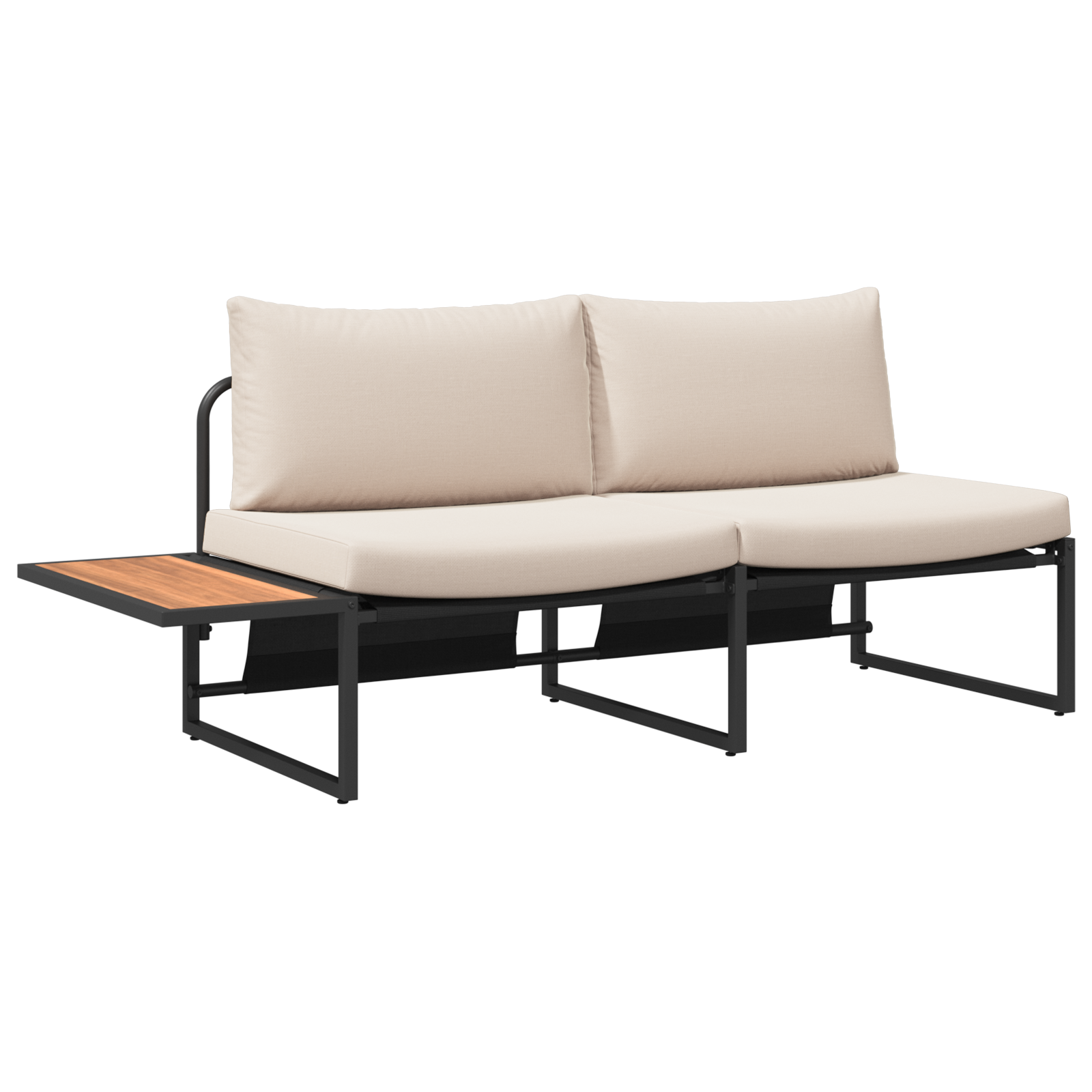 vidaXL Canapea de grădină cu pernă Maro 200.5 x 70 x 85.5cm Metal