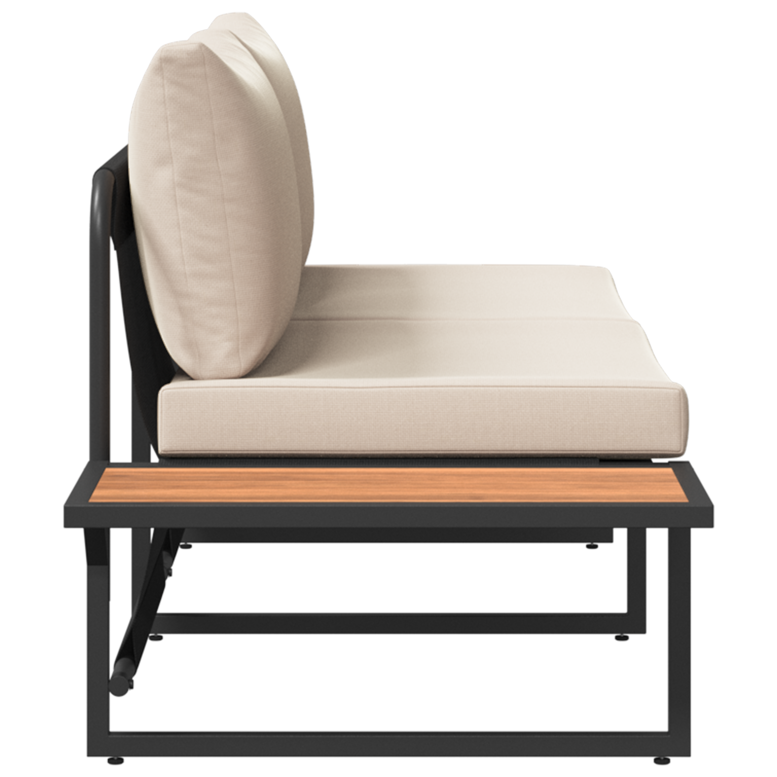 vidaXL Canapea de grădină cu pernă Maro 200.5 x 70 x 85.5cm Metal