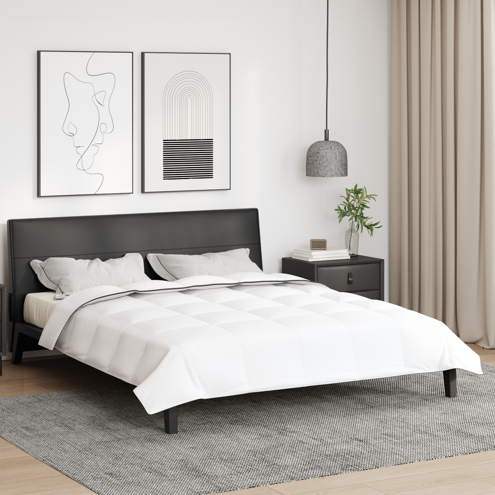 vidaXL Duvet de iarnă Alb 200 x 240 cm Poliester piersiciu de 105gsm vidaXL Duvet de iarnă Alb 200 x 240 cm Poliester piersiciu de 105gsm