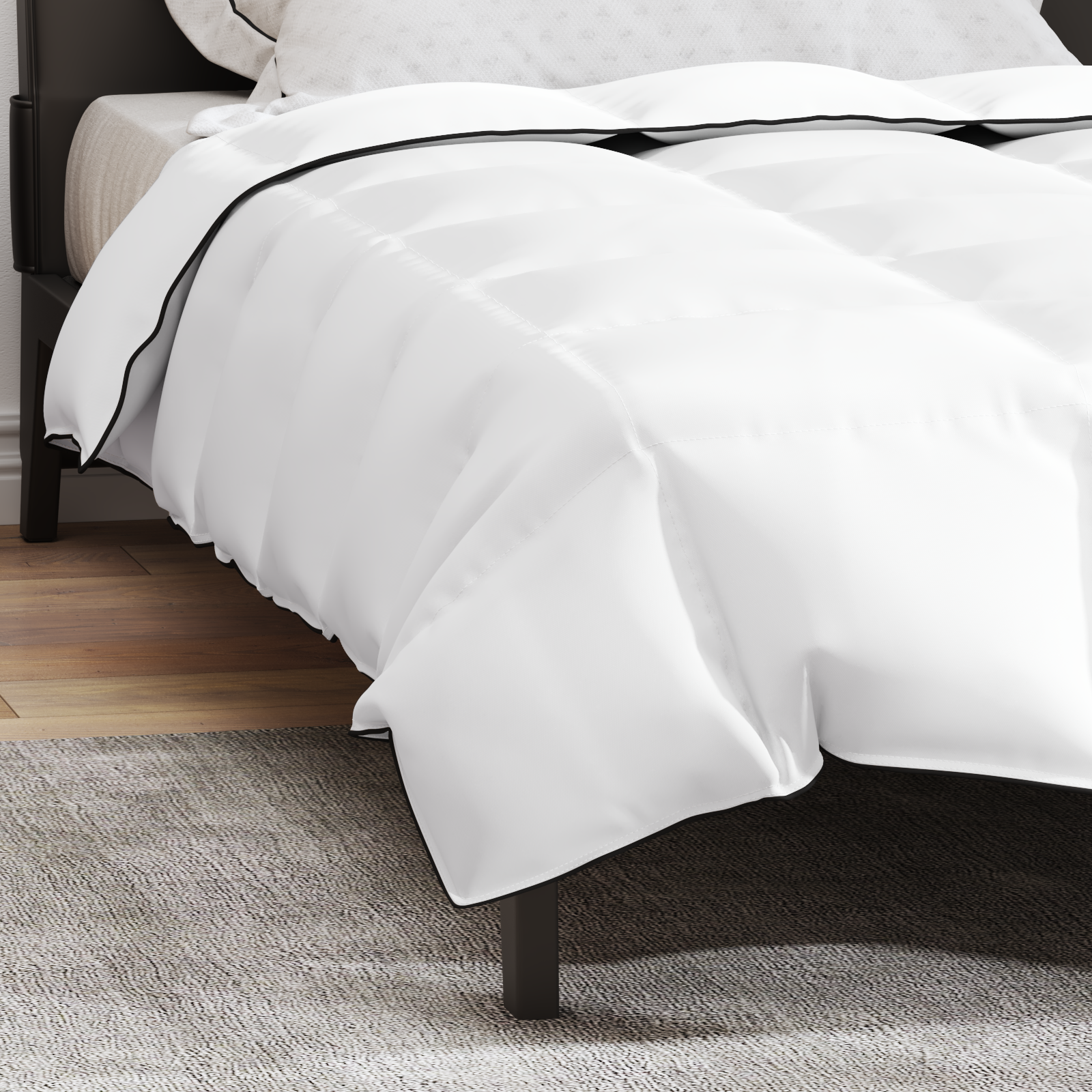 vidaXL Duvet de iarnă Alb 135 x 220 cm Poliester piersiciu de 105gsm vidaXL Duvet de iarnă Alb 135 x 220 cm Poliester piersiciu de 105gsm