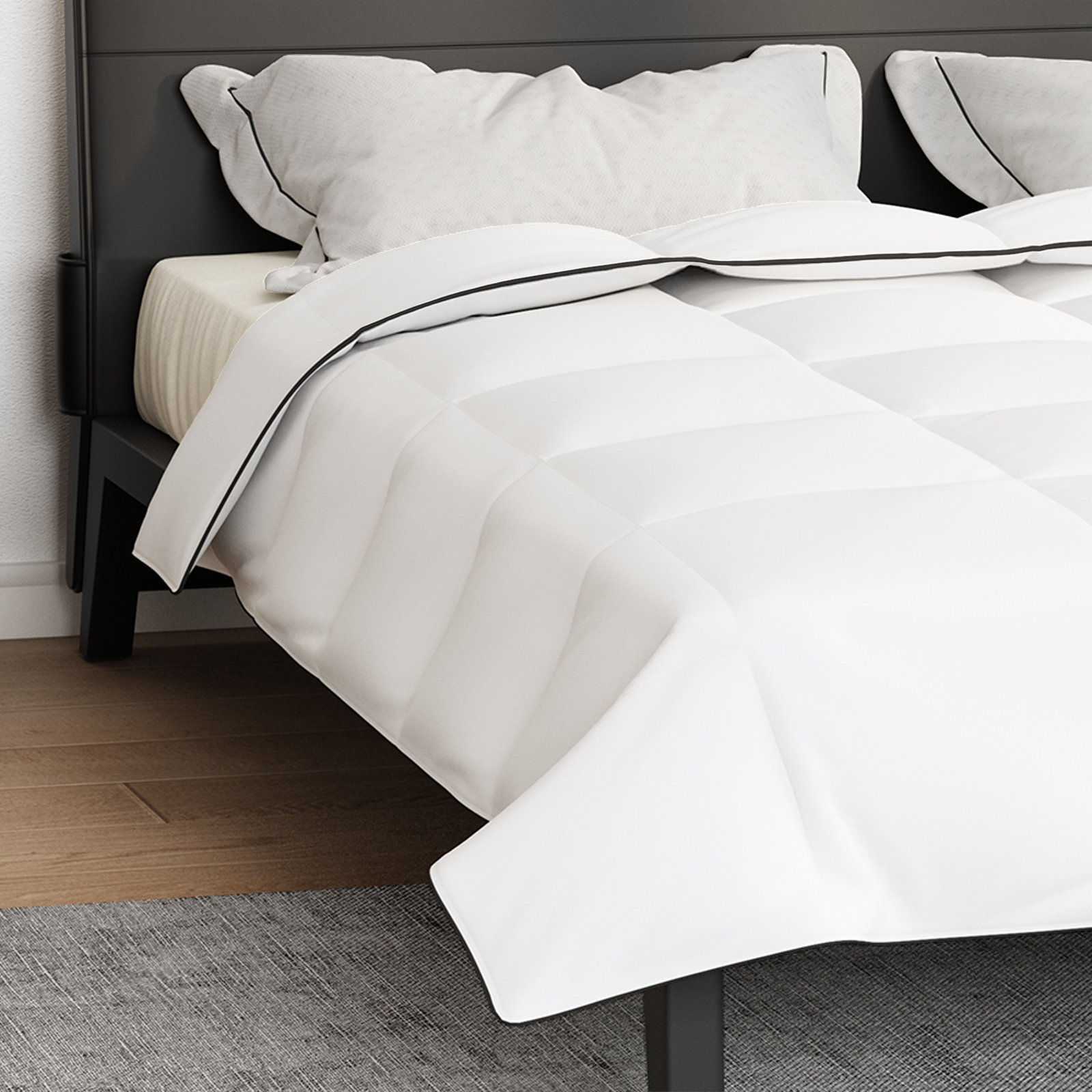 vidaXL Duvet de iarnă Alb 260 x 220 cm Poliester piersiciu de 105gsm vidaXL Duvet de iarnă Alb 260 x 220 cm Poliester piersiciu de 105gsm