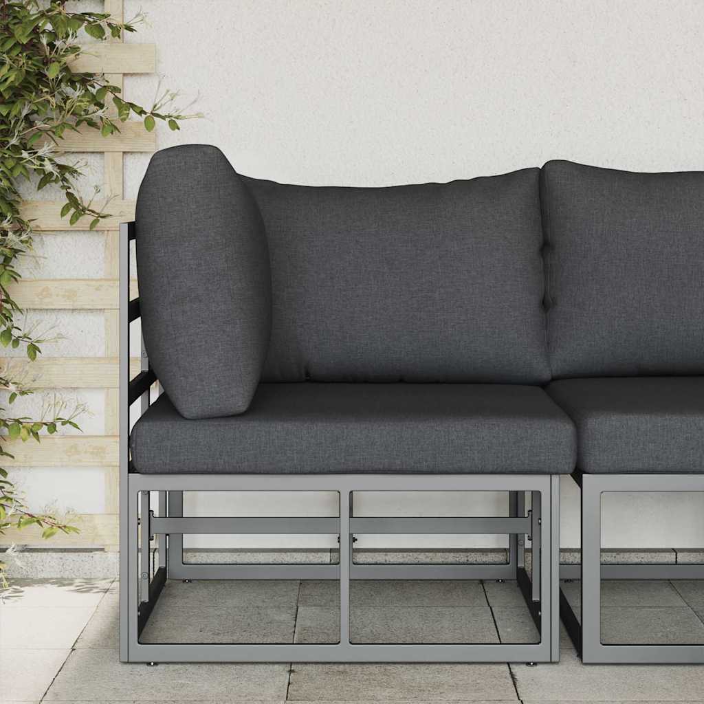 vidaXL Mobilier pentru Exterior cu pernă cu pernă Negru Aluminiu vidaXL Mobilier pentru Exterior cu pernă cu pernă Negru Aluminiu