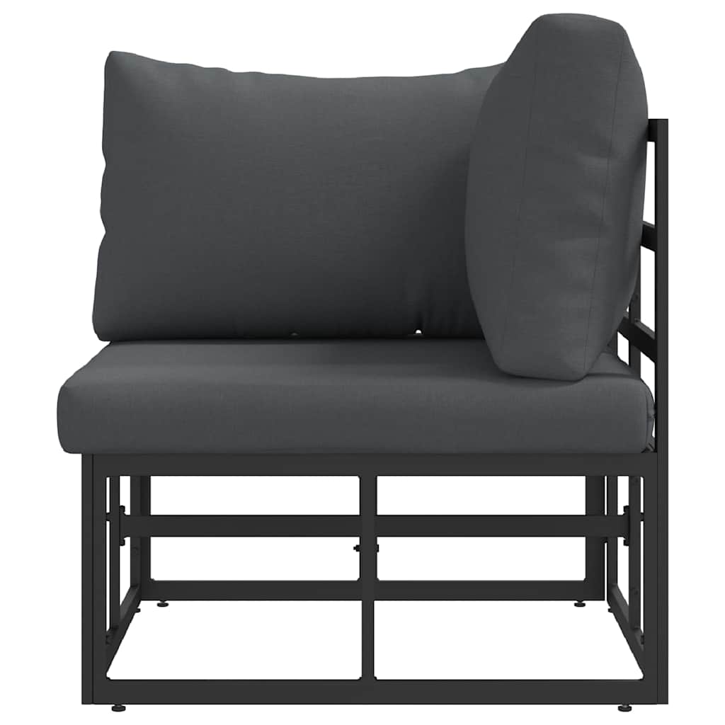 vidaXL Mobilier pentru Exterior cu pernă cu pernă Negru Aluminiu vidaXL Mobilier pentru Exterior cu pernă cu pernă Negru Aluminiu