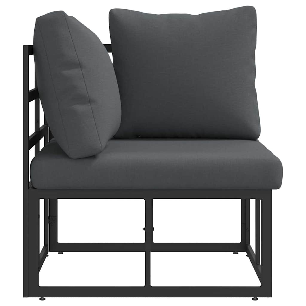 vidaXL Mobilier pentru Exterior cu pernă cu pernă Negru Aluminiu vidaXL Mobilier pentru Exterior cu pernă cu pernă Negru Aluminiu