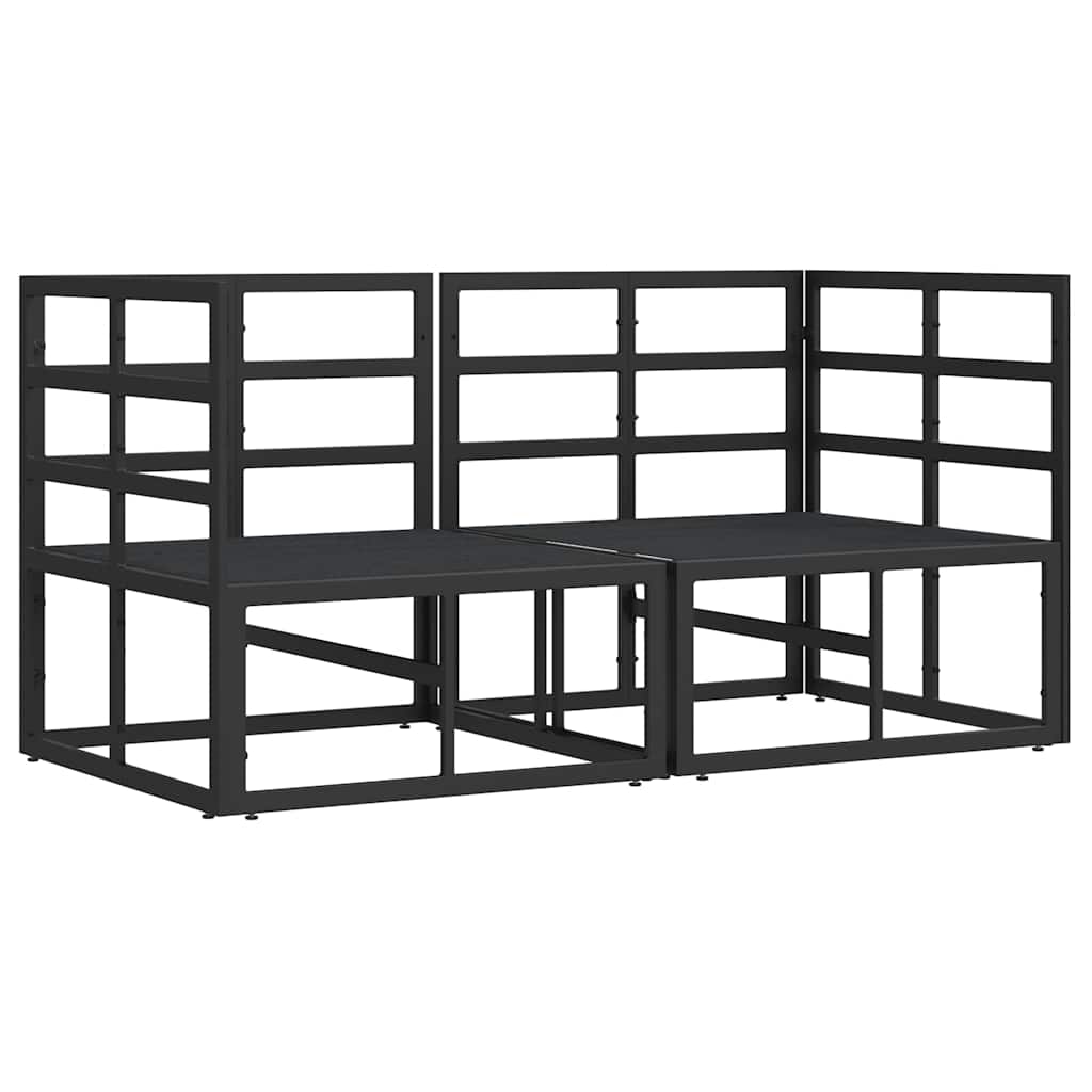 vidaXL Mobilier pentru Exterior cu pernă cu pernă 2 pcs Negru Aluminiu vidaXL Mobilier pentru Exterior cu pernă cu pernă 2 pcs Negru Aluminiu