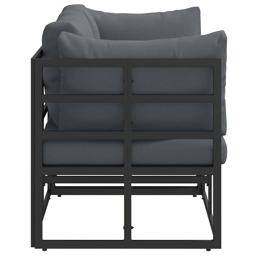 vidaXL Mobilier pentru Exterior cu pernă cu pernă 2 pcs Negru Aluminiu vidaXL Mobilier pentru Exterior cu pernă cu pernă 2 pcs Negru Aluminiu