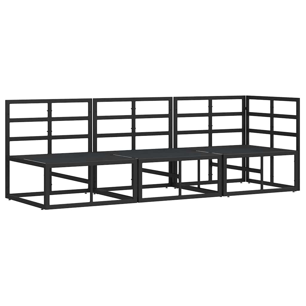 vidaXL Mobilier pentru Exterior cu pernă cu pernă 3 pcs Negru Aluminiu vidaXL Mobilier pentru Exterior cu pernă cu pernă 3 pcs Negru Aluminiu