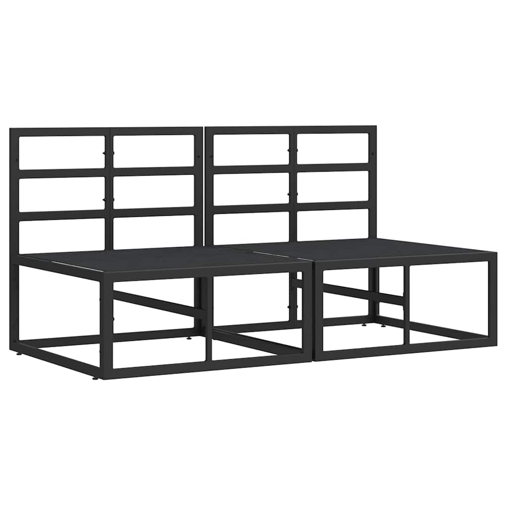 vidaXL Mobilier pentru Exterior cu pernă cu pernă 2 pcs Negru Aluminiu vidaXL Mobilier pentru Exterior cu pernă cu pernă 2 pcs Negru Aluminiu