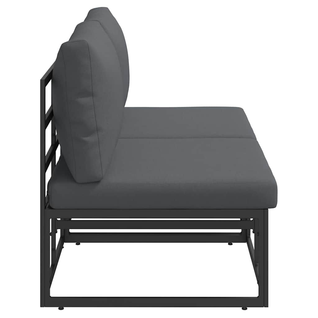 vidaXL Mobilier pentru Exterior cu pernă cu pernă 2 pcs Negru Aluminiu vidaXL Mobilier pentru Exterior cu pernă cu pernă 2 pcs Negru Aluminiu