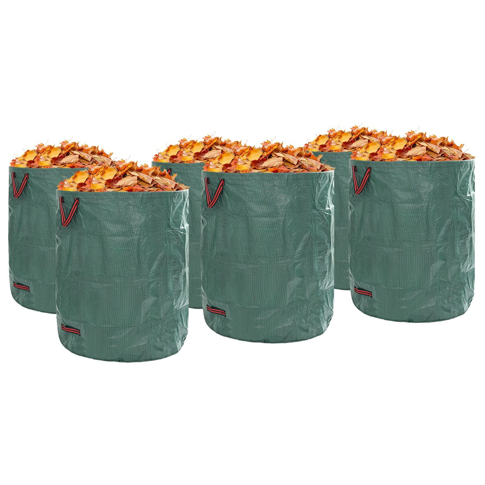 vidaXL Saci gunoi grădină cu mânere 12 buc., pliabil rotund verde 500L vidaXL Saci gunoi grădină cu mânere 12 buc., pliabil rotund verde 500L
