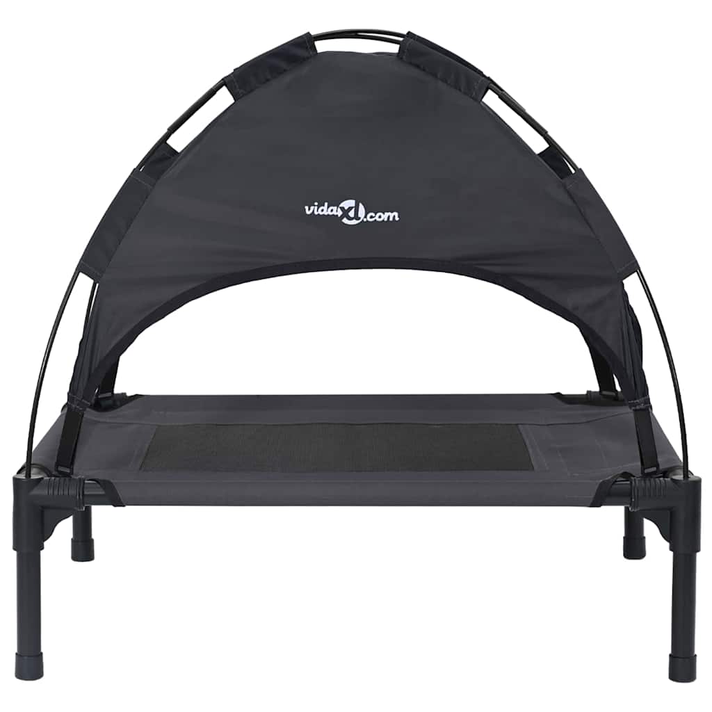vidaXL Pat pentru câini Manual Negru 76 x 62 x 70,5 cm Oțel