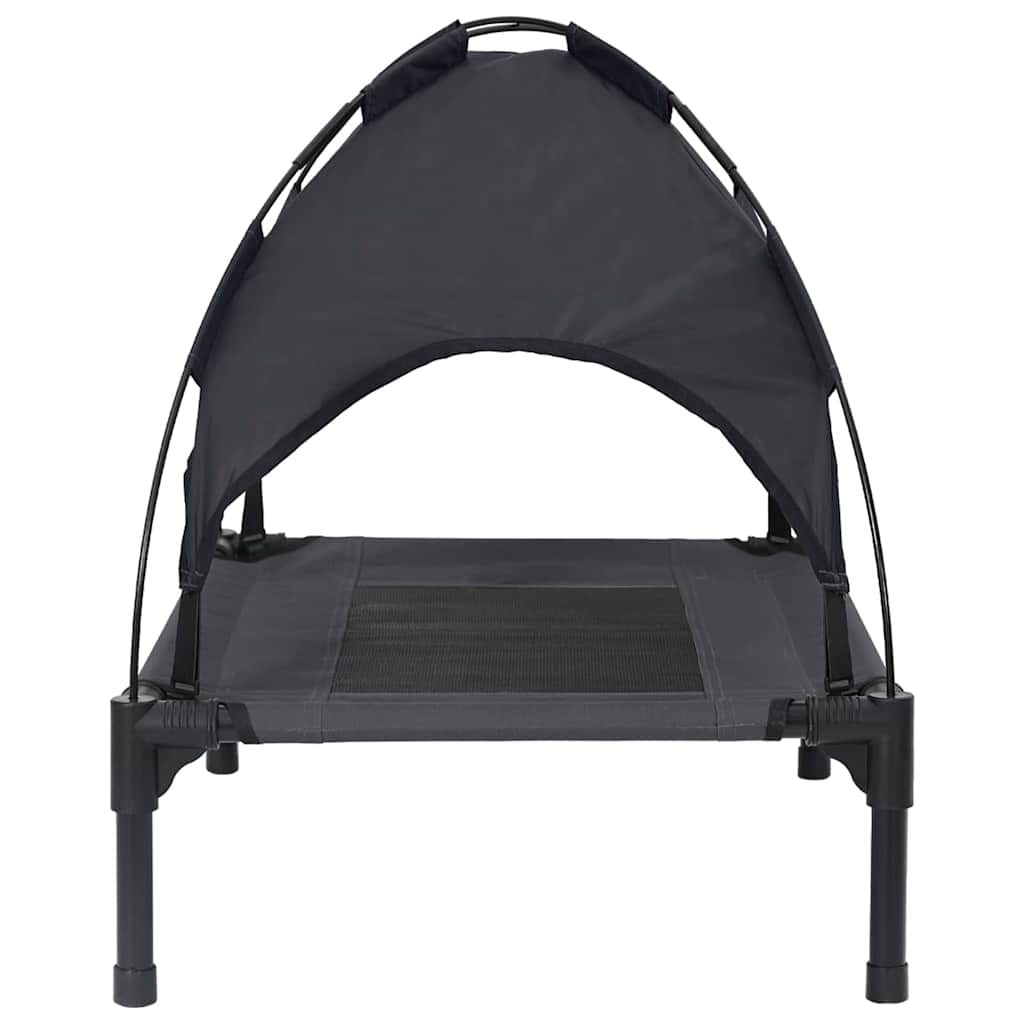 vidaXL Pat pentru câini Manual Negru 76 x 62 x 70,5 cm Oțel