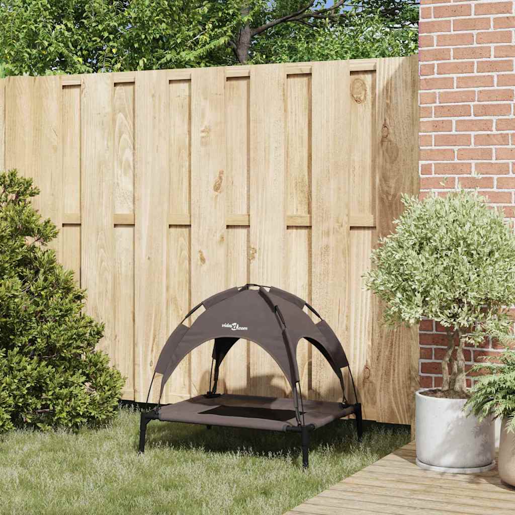 vidaXL Pat pentru câini Manual Maro 76 x 62 x 70,5 cm Oțel