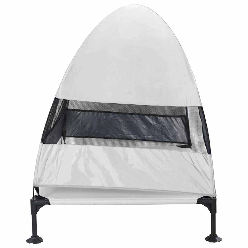 vidaXL Pat pentru câini ridicat Manual Gri argintie 127 x 81 x 108 cm