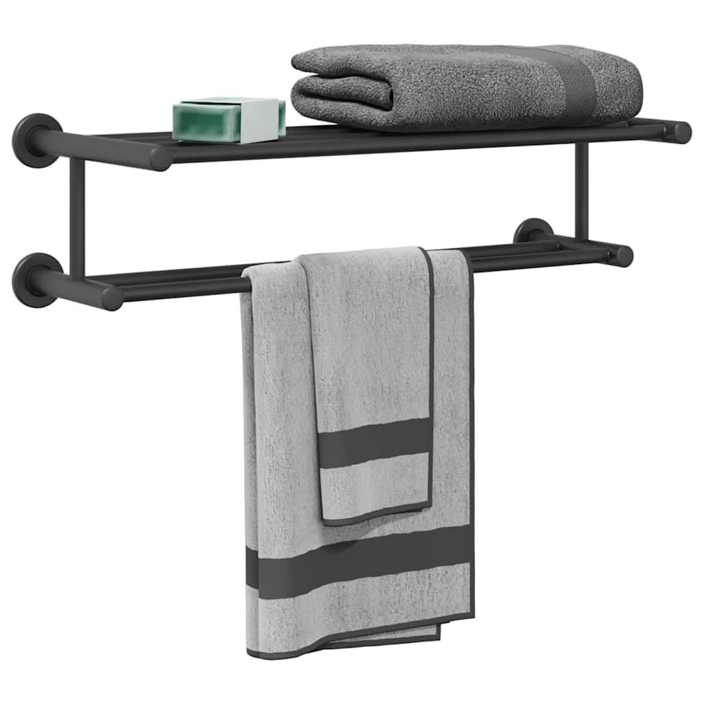 vidaXL Suport pentru prosoape Negru 61 x 23 x 17 cm Oțel inoxidabil