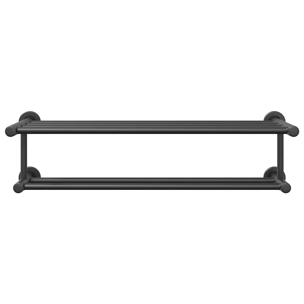 vidaXL Suport pentru prosoape Negru 61 x 23 x 17 cm Oțel inoxidabil