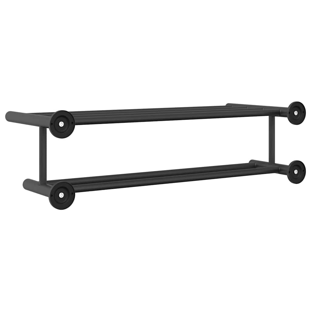 vidaXL Suport pentru prosoape Negru 61 x 23 x 17 cm Oțel inoxidabil