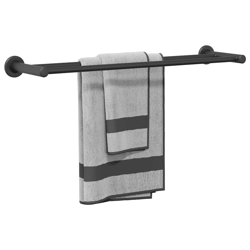 vidaXL Suport pentru prosoape Negru 61 x 14.5 x 5 cm Oțel inoxidabil