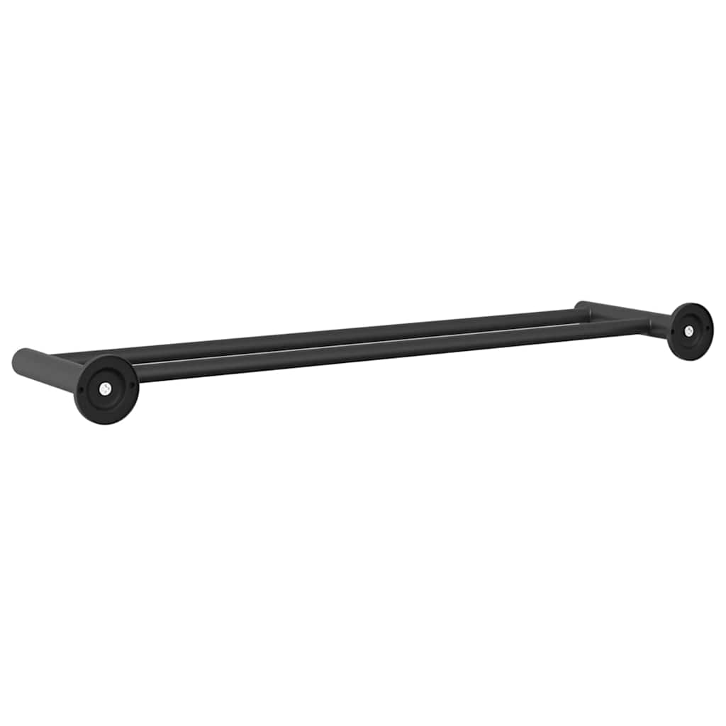 vidaXL Suport pentru prosoape Negru 61 x 14.5 x 5 cm Oțel inoxidabil
