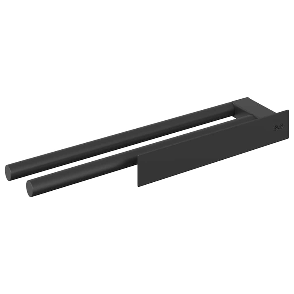 vidaXL Suport pentru prosoape Negru 40 x 9 x 4 cm Oțel inoxidabil