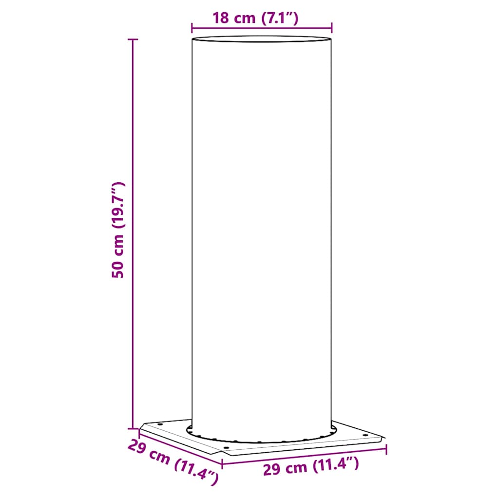 vidaXL Extensie pentru Capac de Semineu Argintiu 29 x 29 x 50 cm