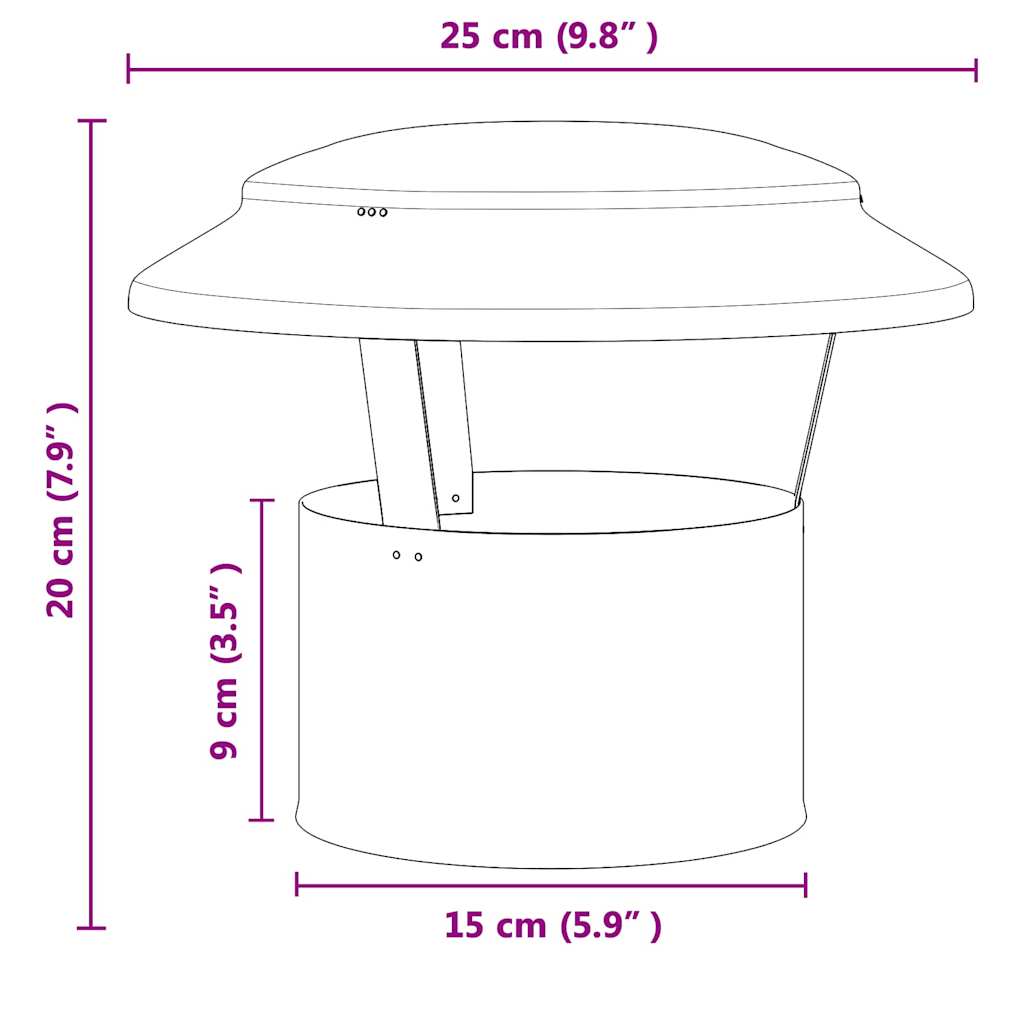 vidaXL Husă de ploaie pentru coș Argintiu 25 x 25 x 20 cm