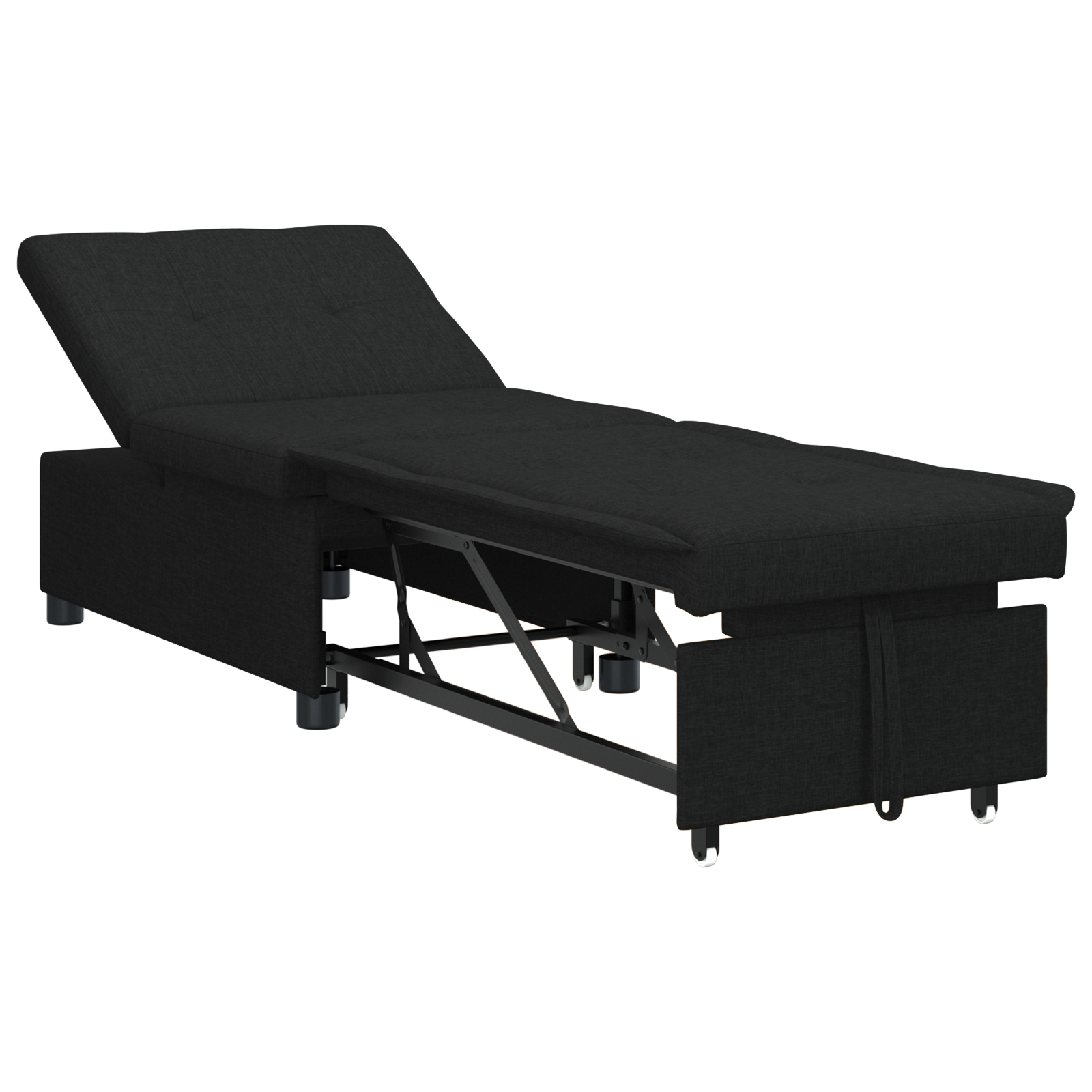 vidaXL Pat canapea Negru 194 x 67 x 37 cm țesătură