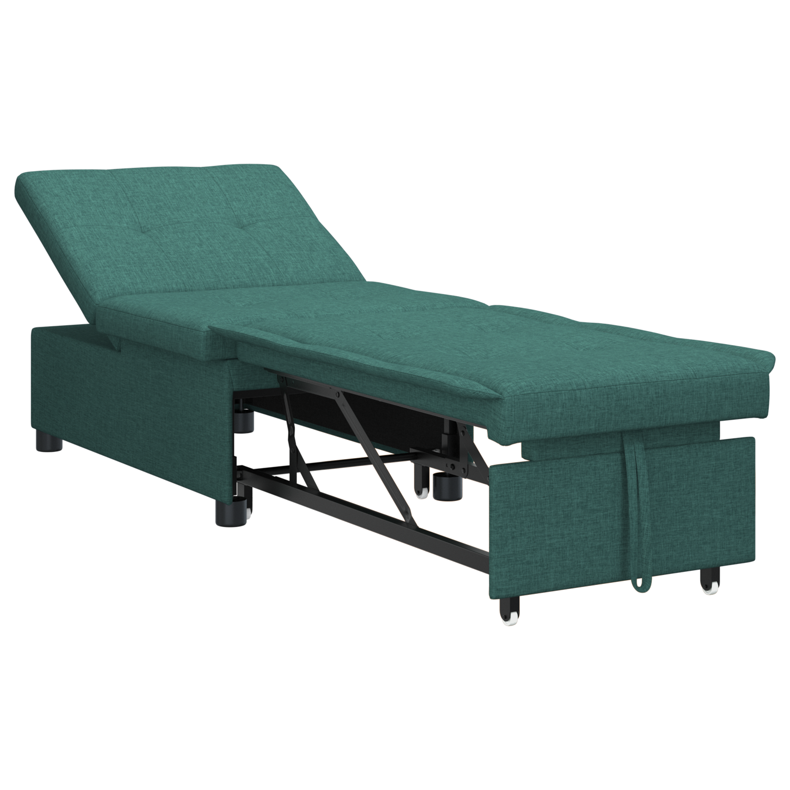 vidaXL Pat canapea Verde închis 194 x 67 x 37 cm țesătură vidaXL Pat canapea Verde închis 194 x 67 x 37 cm țesătură