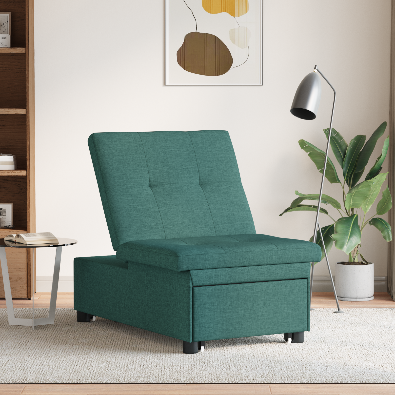 vidaXL Pat canapea Verde închis 194 x 67 x 37 cm țesătură vidaXL Pat canapea Verde închis 194 x 67 x 37 cm țesătură