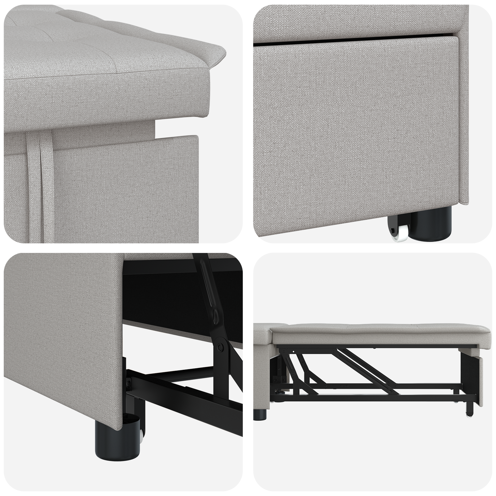 vidaXL Pat canapea Gri 194 x 67 x 37 cm țesătură