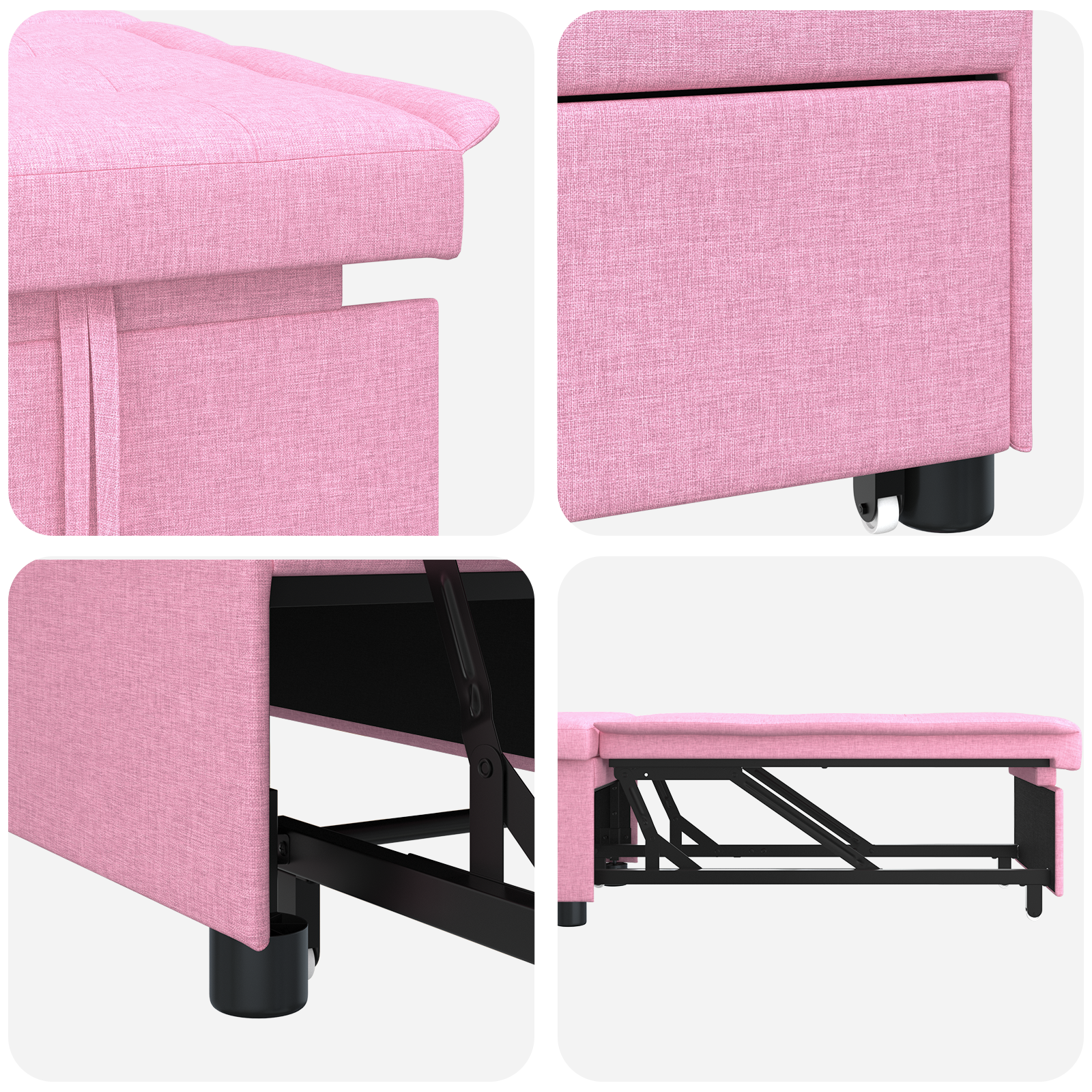 vidaXL Pat canapea Roz 194 x 67 x 37 cm țesătură